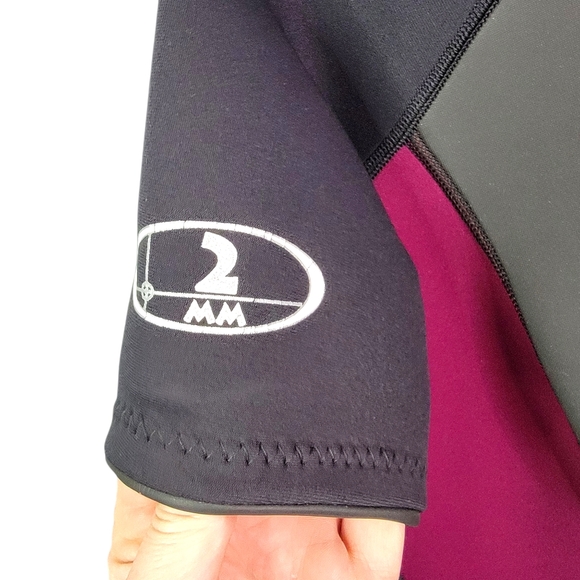 Seaquest Dsv Black Purple Short Sleeve Wetsuit Divingsuit Scuba Women's 11-12 - Picture 4 of 13